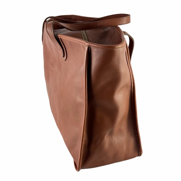 EL PORTAL Tote Bag in Brown Leather Tote Shopping Shoulder Bag Made in USA - Picture 4 of 12